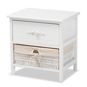 Baxton Studio Madelia Modern and Contemporary White Finished Wood and 1-Drawer Nightstand Baxton Studio restaurant furniture, hotel furniture, commercial furniture, wholesale bedroom furniture, wholesale night stand, classic night stand